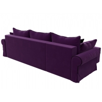 Угловой диван Элис (микровельвет фиолетовый чёрный) - Изображение 1